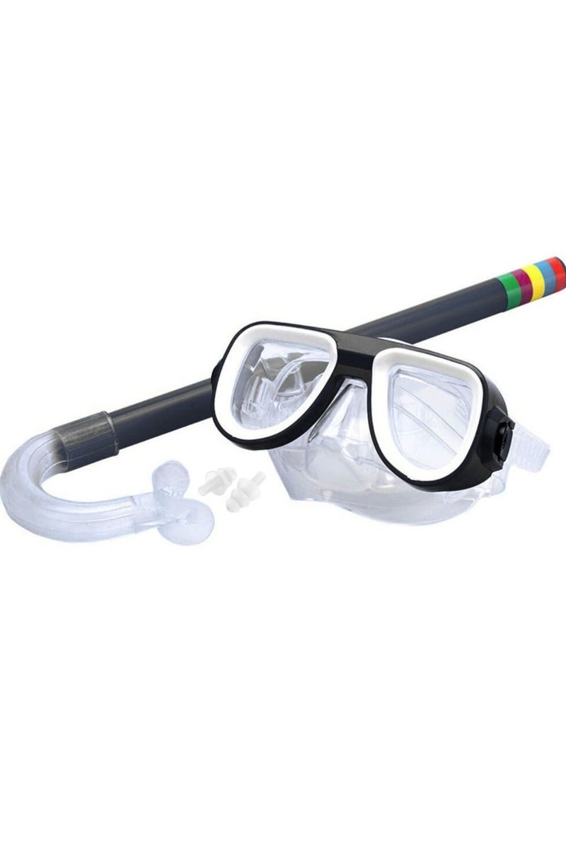 رونق مجموعة غطس للأطفال، قناع غطس بحزام قابل للتعديل، قناع غطس مضاد للضباب، نظارات سباحة للأطفال للأولاد والبنات، من سن 6 إلى 14 عامًا - مستلزمات السباحه- نضارات سباحه للاطفال- ادوات سباحه - مجوعه الغطس للاطفال. - Image 1